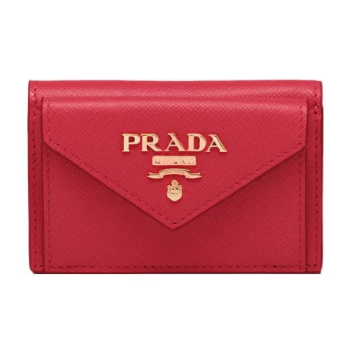 PRADA Saffiano кожа кошелек маленький женский красный