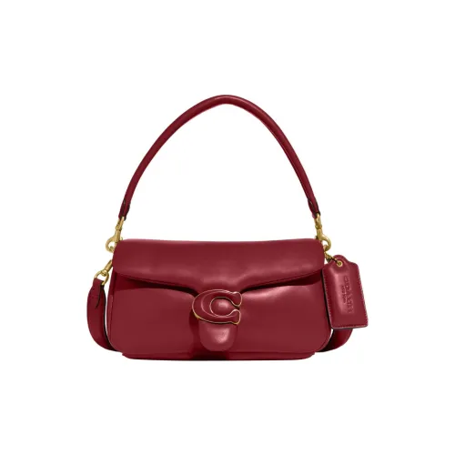 COACH Pillow Овчина Сумка на плечо Портативная Сумка через плечо Женская Вишнево-красная