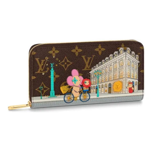LOUIS VUITTON Zippy Монограмма Холст Кошелек Стандартный Женский Коричневый