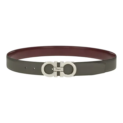 FERRAGAMO Ремень из коровьей кожи мужской серый ширина 3,5 см