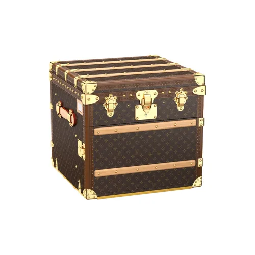 LOUIS VUITTON Покрытие Холст С кожаной вставкой Комбинированный Твердый Чехол Унисекс Коричневый