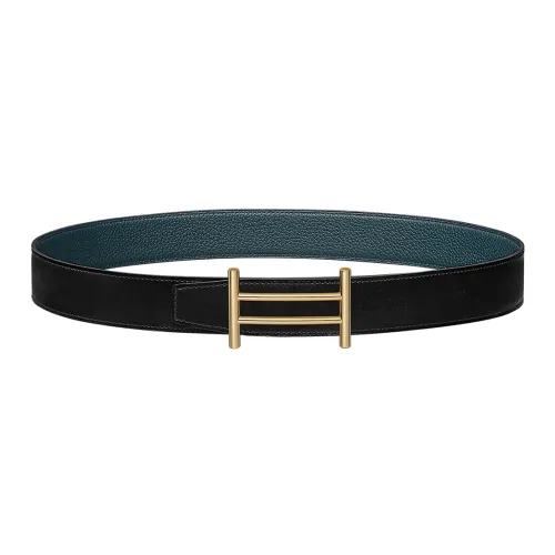 HERMES Ремни из коровьей кожи женские черные ширина 3,2 см