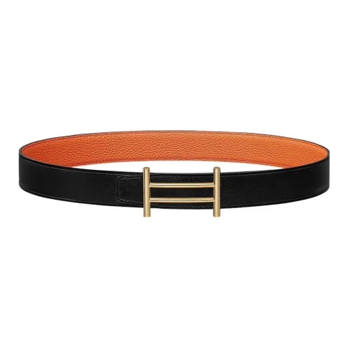 HERMES Rider Телячья кожа Кожаные ремни Женские Черный Ширина 3,2 см