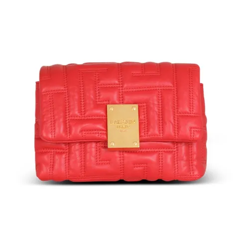 BALMAIN 1945 Мягкий Кожаный Клатч на Одно Плечо и через Плечо Мини Женский Красный