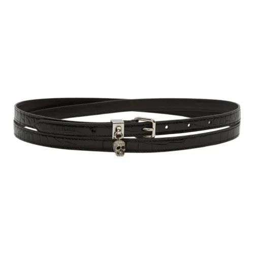 Alexander McQueen Ремни из коровьей кожи, черные, женские