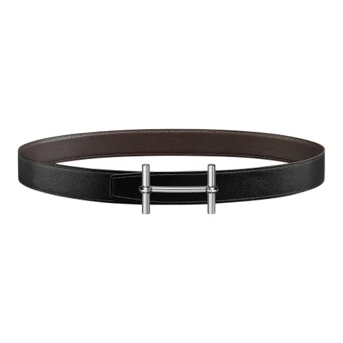 HERMES Ancre Ремни из коровьей кожи Женские Черные Ширина 3,2 см