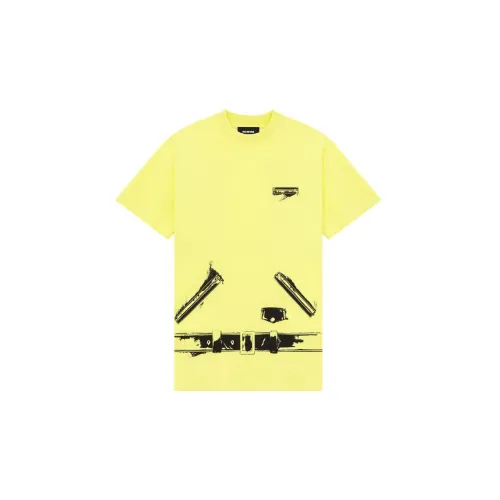 WE11DONE SS23 Желтая унисекс футболка