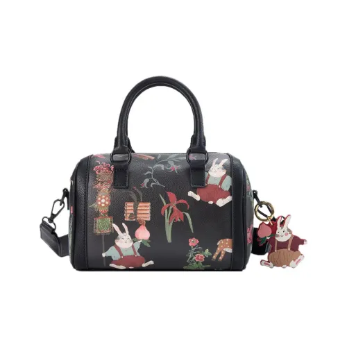 Лайнер Rijin Doujin Collection Синтетическая кожа Бостон Сумка через плечо Женская Черная