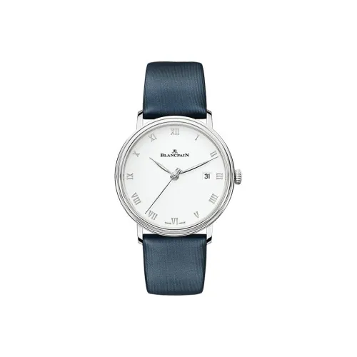 BLANCPAIN VILLERET Автоматический Механический Механизм Женские Часы 38 мм Белый Циферблат Корпус из Нержавеющей Стали Кожаный Ремешок