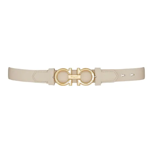 Ferragamo Ремни из коровьей кожи, бежевые, женские