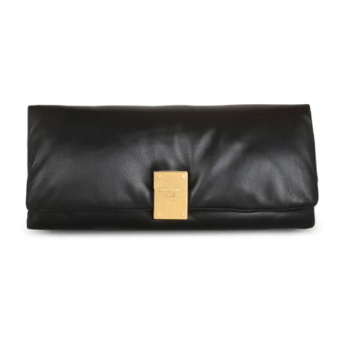 BALMAIN 1945 Гладкий Мягкий Lambskin Переносной Одно Плечо Клатч Женский Черный