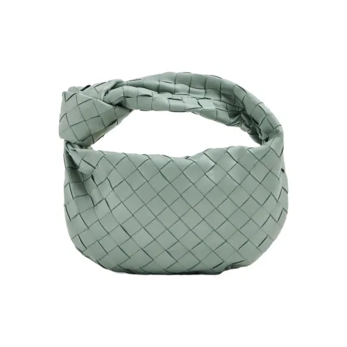 Bottega Veneta Jodie Sheepskin Корова Кожа Сумка Мини Женская Серый Зеленый