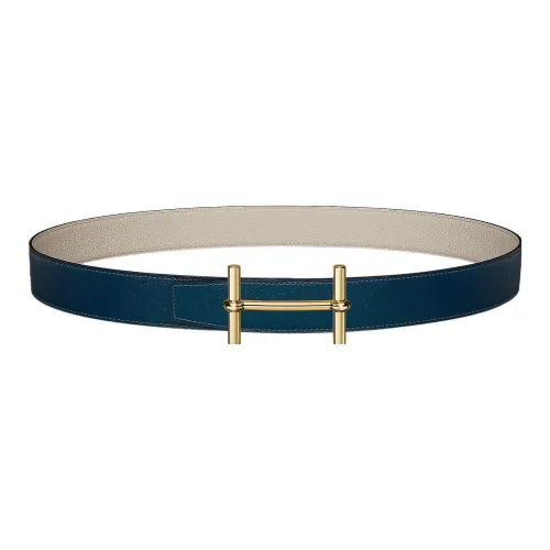 HERMES Ancre Ремни из коровьей кожи Женские Синий Ширина 3,2 см