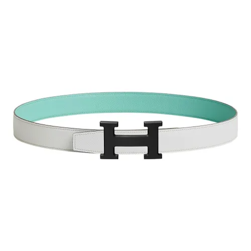 HERMES Epsom Ремень из коровьей кожи женский белый ширина 3,2 см