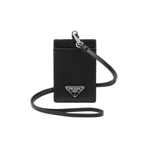 PRADA Saffiano кожаный держатель для карт женский черный