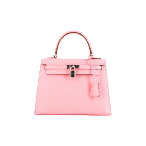 HERMES Kelly Эпсомская кожа Сумка Kelly Сумка Женская 1Q Розовый Конфетти Розовый Молочный коктейль Розовый