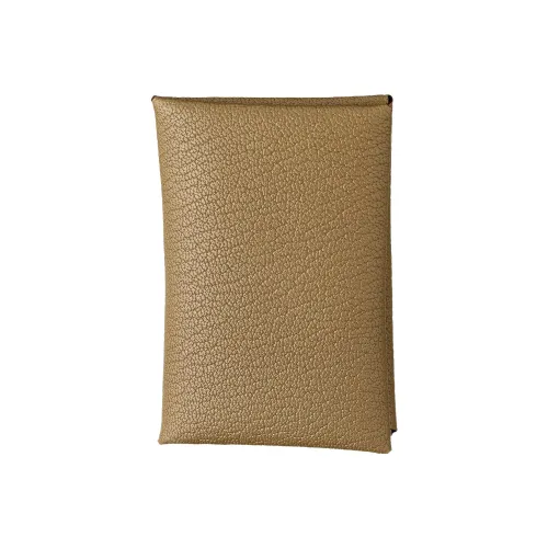 HERMES Calvi Mysore Шевро Ручной Картхолдер Женские 18 этуп слоново-серый