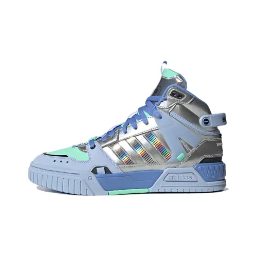 Adidas Neo D PAD MID Противоскользящие Устойчивые к истиранию MID Топ Скейтборд Кроссовки Унисекс Синий Серебряный