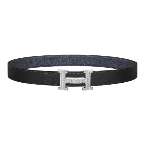 HERMES Ремни из коровьей кожи женские серые ширина 3,2 см