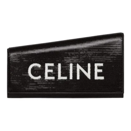 CELINE Triomphe Овчина с Блестками Клатч Женские Черный