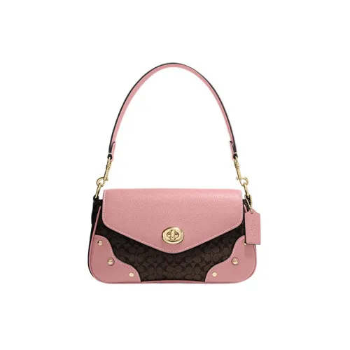 COACH Millie Коровья кожа Сумка Сумка через плечо Женская Черная и Розовая