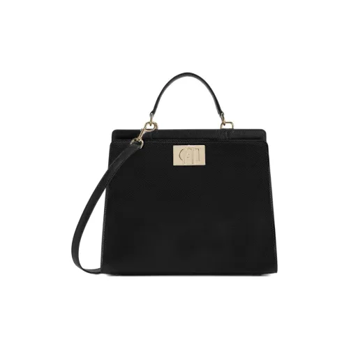 Furla 1927 Collection Текстурированная кожа сумка через плечо сумка среднего размера женская черная