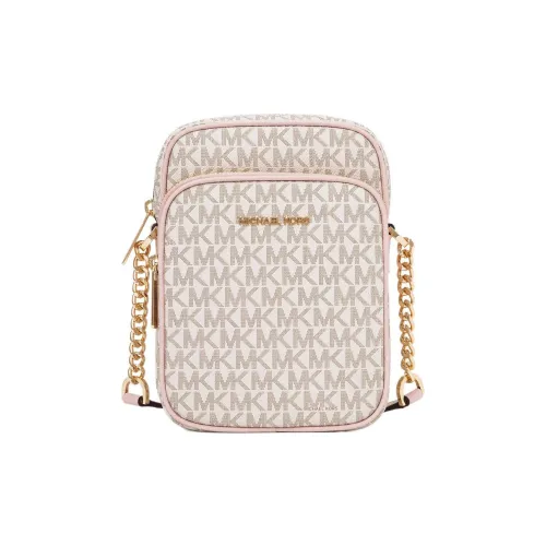 MICHAEL KORS Jet Set Покрытый холст Сумка через плечо Средний Женский Розовый Румяна Красный