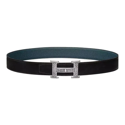 HERMES Touareg Ремни из коровьей кожи Женские Черные Ширина 3,2 см