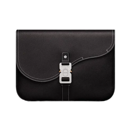 DIOR Гранированная телячья кожа Седло Клатч Мужской Черный