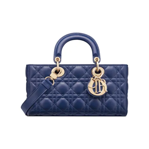 DIOR LADY D JOY Sheepskin Сумка Lady Dior Сумка через плечо Сумка Женская Королевский синий