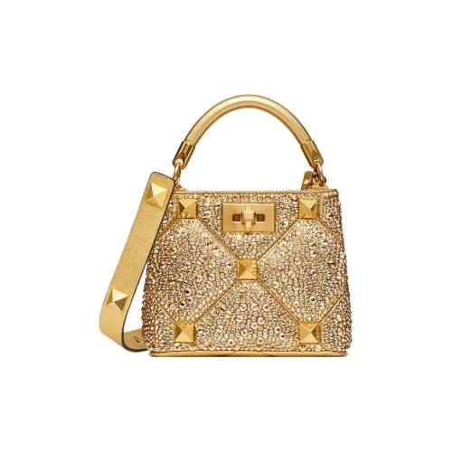 Valentino Roman Stud Стразы Сумка через плечо Сумка Мини Женские Ancient Латунный