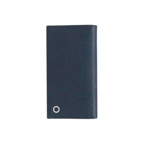 BVLGARI Рельеф Телячья кожа Кошелек Мужской Деним Сапфирово-синий