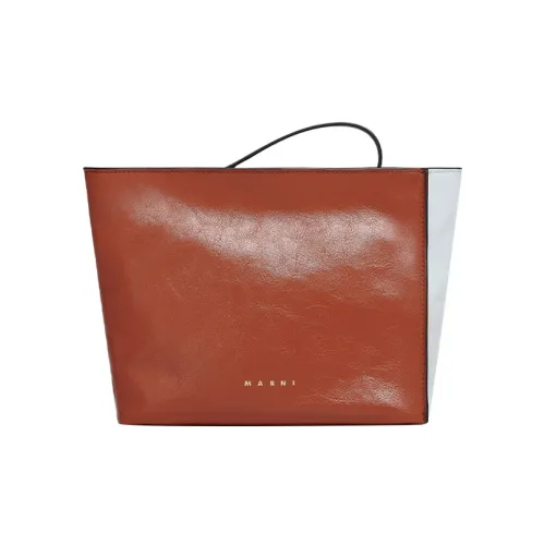 MARNI Телячья кожа Клатч Женский Коричневый Белый