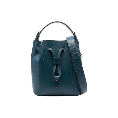 Furla Miastella Телячья кожа Ведрообразная сумка Сумка через плечо Мини сумка Женская Синяя