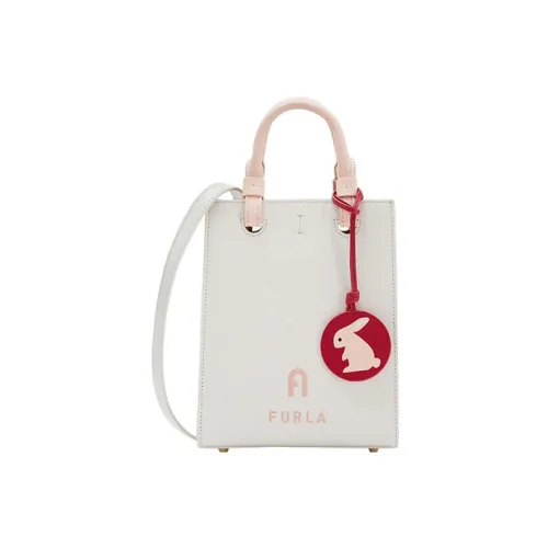 Furla Varsity Style Телячья кожа Тоут Сумка Сумка для покупок Сумка через плечо Сумка Мини Women's White