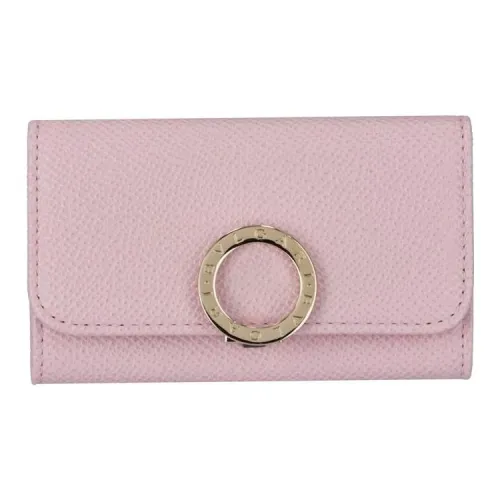 BVLGARI Телячья кожа с текстурой Key Pouch Женские Розовый