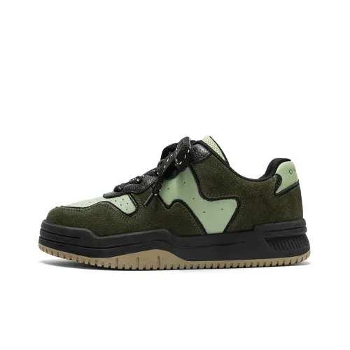 Q.VONTON Кроссовки для скейтбординга Low Top Лесной зеленый Женские
