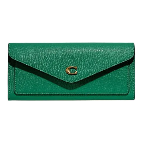 COACH Wyn Коровья кожа Спилок Клатч Кошелек Женский Зеленый