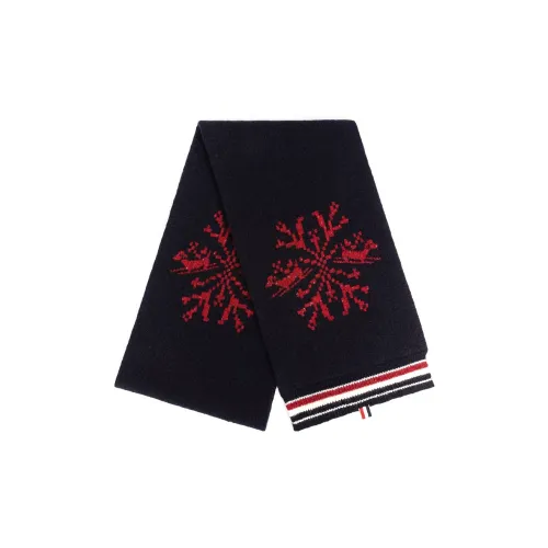 THOM BROWNE Вязаные шарфы Черный / Красный Женские