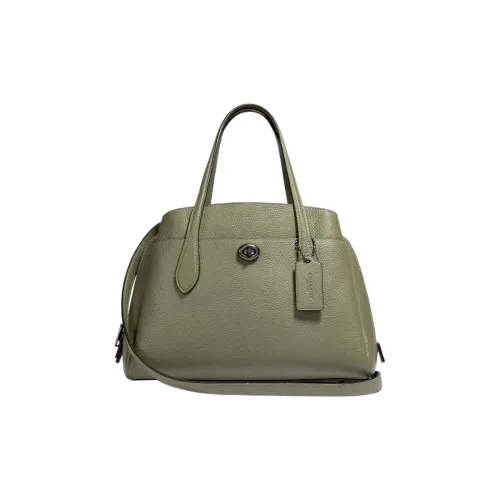COACH Lora GRAIN LEATHER Сумка через плечо Сумка Большая Женская Светлая Ферн Зеленая