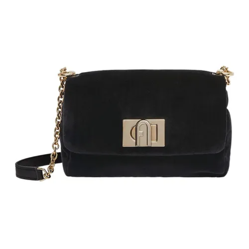 Furla 1927 Collection Велюр Сумка через плечо Мини Женская Черная