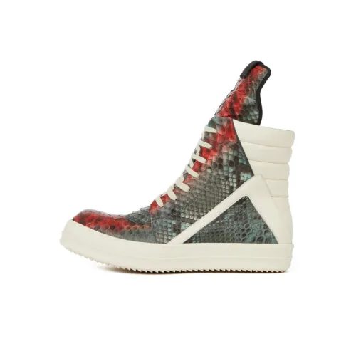 RICK OWENS совместный бренд RO Geobasket MID Топ Стильные Скейтбординги Мужской Белый синий красный