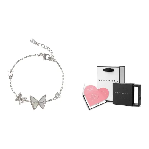 VIVIWELL Браслеты из медного сплава, серебряные, женские