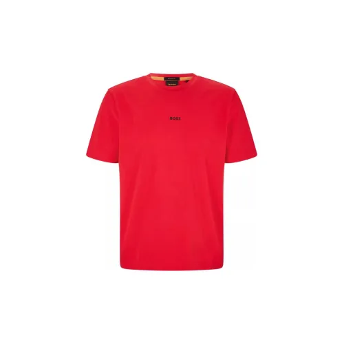 Hugo Boss Red Men's T-Shirts Hugo Boss Красные Мужские Футболки
