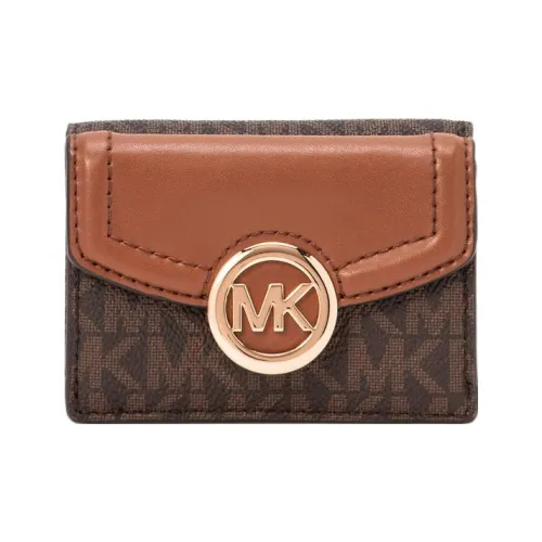 MICHAEL KORS Fulton Покрытый холст Держатель для карт кошелек Экстра малый Женский Коричневый