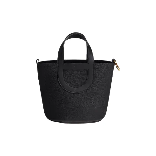 HERMES In The Loop Taurillon Clemence Bullhide с Swift кожа ведрообразная сумка женская темно-синяя