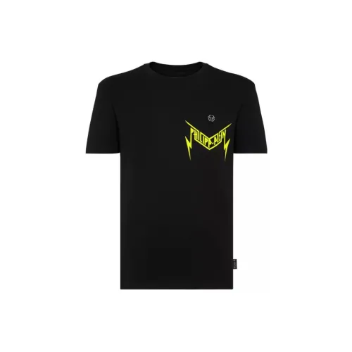 PHILIPP PLEIN Желтый Черный Мужская T-Рубашка