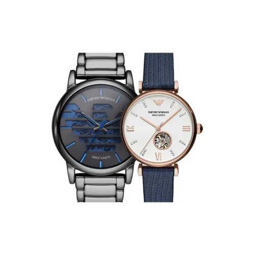 EMPORIO ARMANI Автоматический Механический Механизм Нержавеющая Сталь Ремешок Европейский US Часы 43мм 34мм Унисекс Черный EATZ025