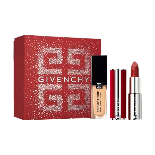 GIVENCHY Мягкий Свет Foundation Красный бархат Lipstick Makeup Наборы Легко смешиваемый Тон кожи Вечерний 2 предмета Набор
