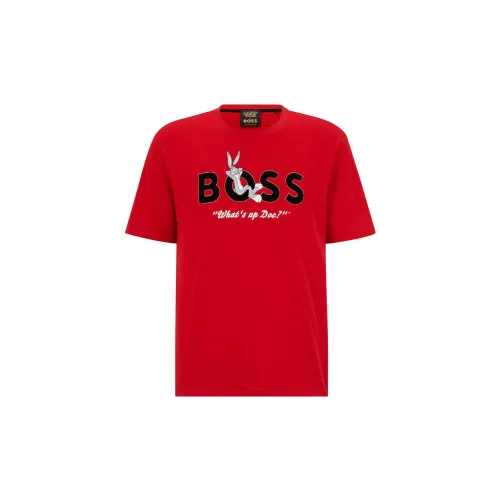 Hugo Boss Red Men's T-Shirts Hugo Boss Красные Мужские Футболки